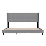 English Elm EE2957 Modern Upholstered Platform Bed Gray EEV-17322