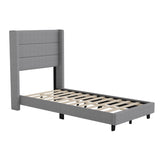 English Elm EE2957 Modern Upholstered Platform Bed Gray EEV-17324
