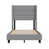 English Elm EE2957 Modern Upholstered Platform Bed Gray EEV-17324