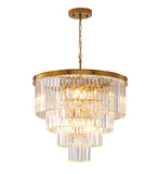 Bethel Gold Chandelier in Metal & Crystal