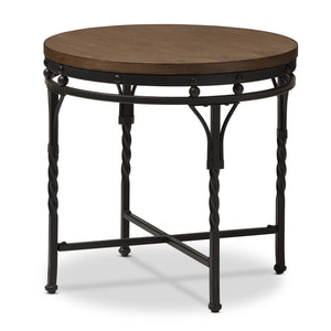 Baxton Studio Austin Vintage Industrial Antique Bronze Round End Table 