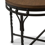 Baxton Studio Austin Vintage Industrial Antique Bronze Round End Table 