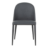 Burton Dining Chair Black Fade Vegan Leather Set Of Two