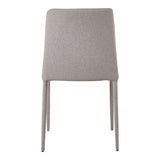 Nora Fabric Dining Chair Light Grey-Set Of Two