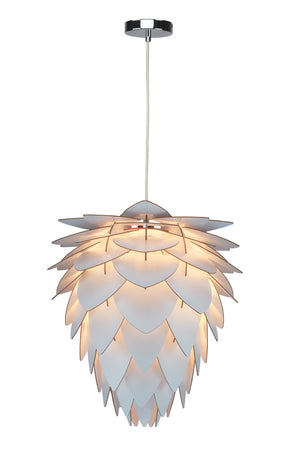 Bethel White Chandelier in Wood & Metal