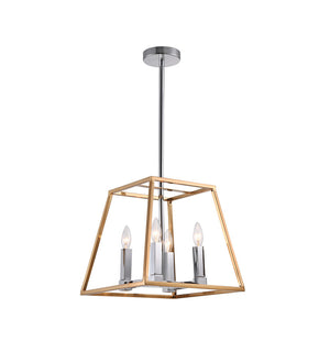 Bethel Elegant Gold & Chrome Metal Chandelier - Stylish Illumination for Any Room Décor