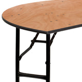 English Elm EE2984 Classic Commercial Grade Round Wood Folding Table Natural EEV-17379