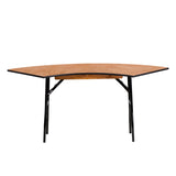 English Elm EE2989 Classic Commercial Grade Wood Serpentine Folding Table Natural EEV-17384