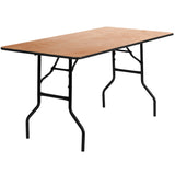 EE2993 Classic Commercial Grade Rectangular Wood Folding Table