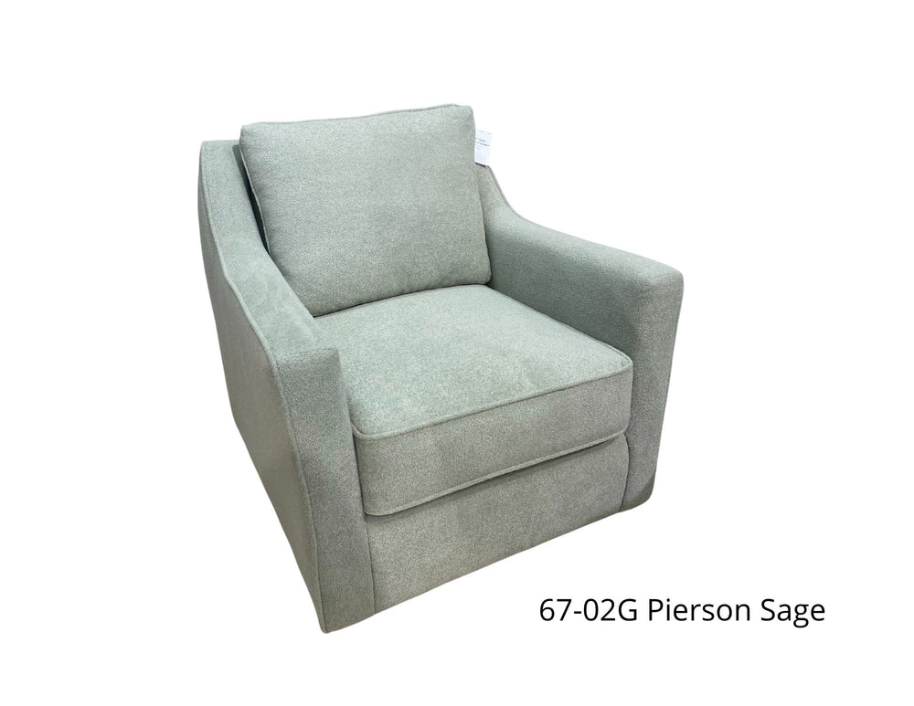 Fusion 67-02G Transitional Swivel Glider Chair 67-02G Pierson Sage Swivel Glider