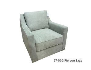 Fusion 67-02G Transitional Swivel Glider Chair 67-02G Pierson Sage Swivel Glider