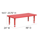 English Elm EE3005 Modern Commercial Grade Rectangular Activity Table Set Red EEV-17413