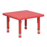 English Elm EE3007 Modern Commercial Grade Square Colorful Activity Table Red EEV-17420