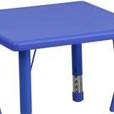 English Elm EE3009 Modern Commercial Grade Square Activity Table Set Blue EEV-17425