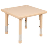 English Elm EE3009 Modern Commercial Grade Square Activity Table Set Natural EEV-17427