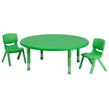 English Elm EE3014 Modern Commercial Grade Round Activity Table Set Green EEV-17446