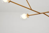 Bethel Brass Chandelier in Steel & Glass