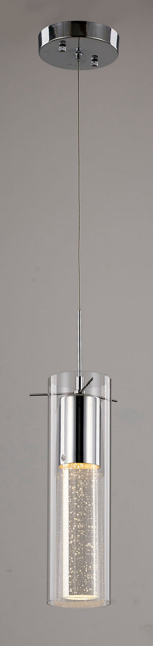 Bethel Chrome Single Pendant Lighting in Metal & Glass