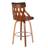 York Mid-Century Modern 26" Counter Stool in Walnut and Charcoal by LumiSource