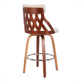 York Mid-Century Modern 26" Counter Stool in Walnut and Cream by LumiSource