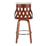 York Mid-Century Modern 26" Counter Stool in Walnut and Cream by LumiSource