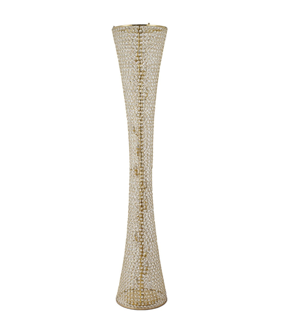 Bethel Gold Floor Lamp with Crystal Accents – Dimmable Metal Design for Elegant Room Lighting