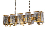 Bethel Brass Chandelier in Metal & Crystal