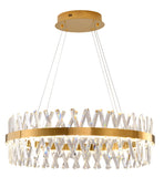 Bethel Gold LED Chandelier in Metal & Crystal