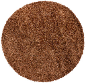 Chandra Rugs Zara 100% Polyester Hand-Woven Contemporary Rug Brown 7'9 Round