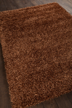 Chandra Rugs Zara 100% Polyester Hand-Woven Contemporary Rug Brown 9' x 13'