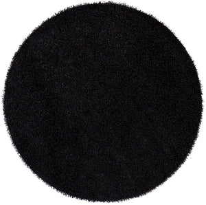 Chandra Rugs Zara 100% Polyester Hand-Woven Contemporary Rug Black 7'9 Round