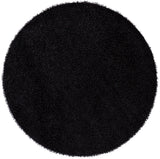 Chandra Rugs Zara 100% Polyester Hand-Woven Contemporary Rug Black 7'9 Round