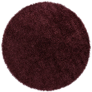 Chandra Rugs Zara 100% Polyester Hand-Woven Contemporary Rug Plum 7'9 Round