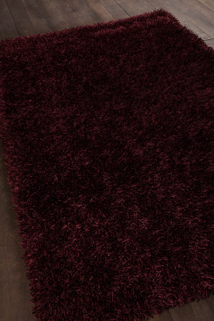 Chandra Rugs Zara 100% Polyester Hand-Woven Contemporary Rug Plum 9' x 13'