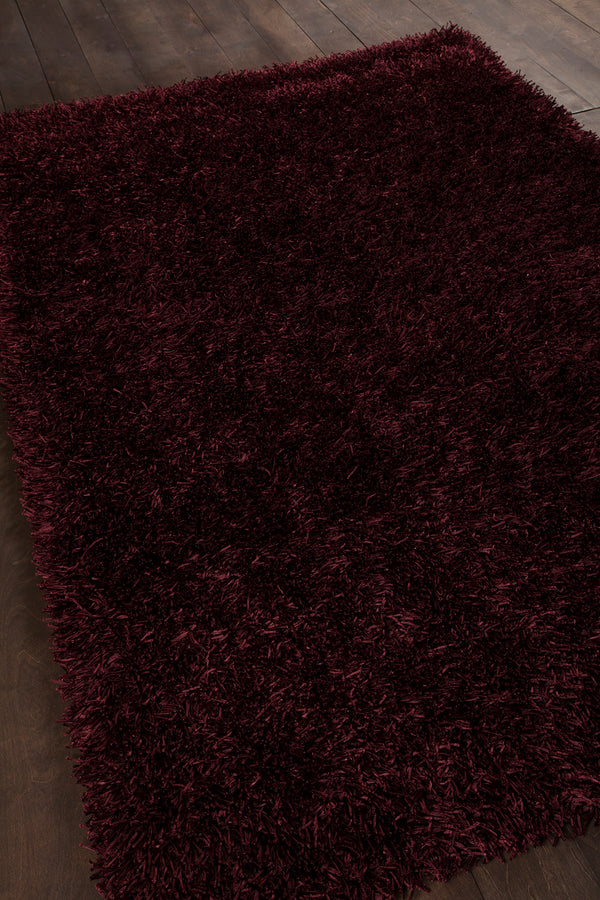 Chandra Rugs Zara 100% Polyester Hand-Woven Contemporary Rug Plum 9' x 13'