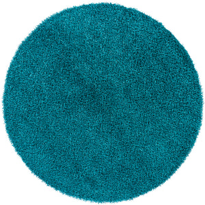 Chandra Rugs Zara 100% Polyester Hand-Woven Contemporary Rug Blue 7'9 Round