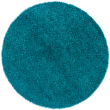 Chandra Rugs Zara 100% Polyester Hand-Woven Contemporary Rug Blue 7'9 Round