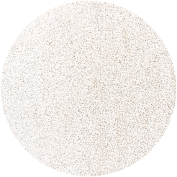 Chandra Rugs Zara 100% Polyester Hand-Woven Contemporary Rug White 7'9 Round