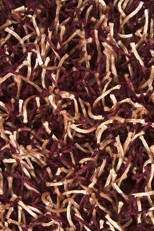 Chandra Rugs Zara 100% Polyester Hand-Woven Contemporary Rug Plum/Cream 9' x 13'