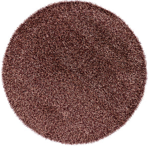 Chandra Rugs Zara 100% Polyester Hand-Woven Contemporary Rug Plum/Cream 7'9 Round