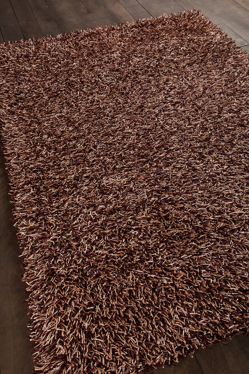 Chandra Rugs Zara 100% Polyester Hand-Woven Contemporary Rug Plum/Cream 9' x 13'