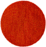Chandra Rugs Zara 100% Polyester Hand-Woven Contemporary Rug Red/Orange 7'9 Round