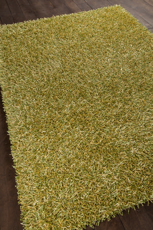 Chandra Rugs Zara 100% Polyester Hand-Woven Contemporary Rug Green/Yellow 9' x 13'