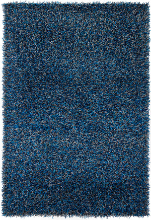 Chandra Rugs Zara 100% Polyester Hand-Woven Contemporary Rug Navy/Blue/Grey 9' x 13'