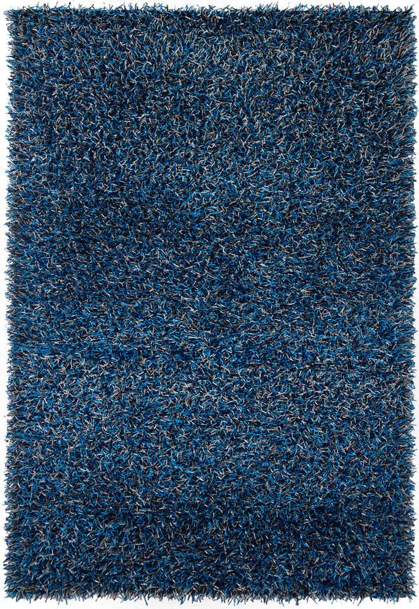 Chandra Rugs Zara 100% Polyester Hand-Woven Contemporary Rug Navy/Blue/Grey 9' x 13'