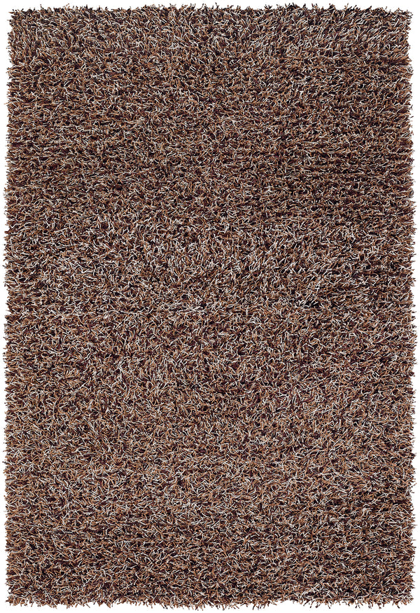 Chandra Rugs Zara 100% Polyester Hand-Woven Contemporary Rug Brown/Plum/Ivory 9' x 13'