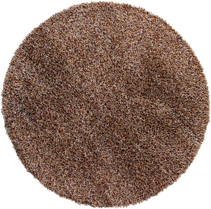 Chandra Rugs Zara 100% Polyester Hand-Woven Contemporary Rug Brown/Plum/Ivory 7'9 Round