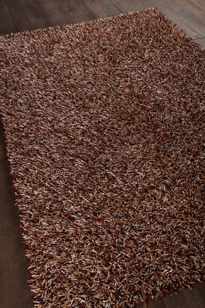 Chandra Rugs Zara 100% Polyester Hand-Woven Contemporary Rug Brown/Plum/Ivory 9' x 13'