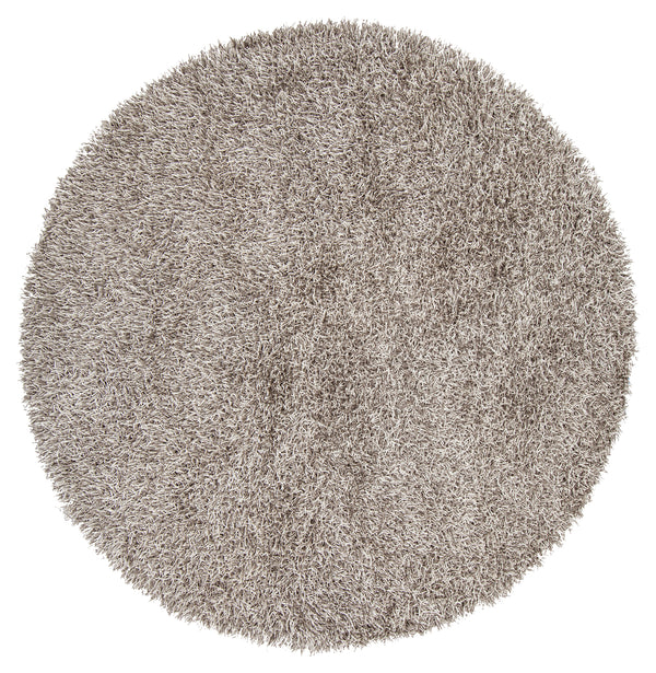 Chandra Rugs Zara 100% Polyester Hand-Woven Contemporary Rug Grey/Cream 7'9 Round