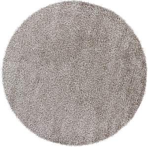 Chandra Rugs Zara 100% Polyester Hand-Woven Contemporary Rug Silver 7'9 Round
